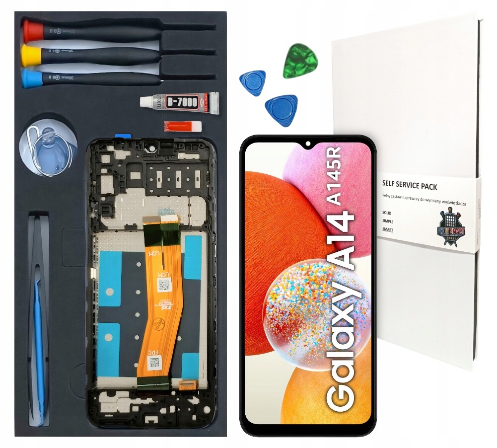 LCD displej Pro Samsung Galaxy A14 4G Rámeček Výměnná Sada SM-A145R