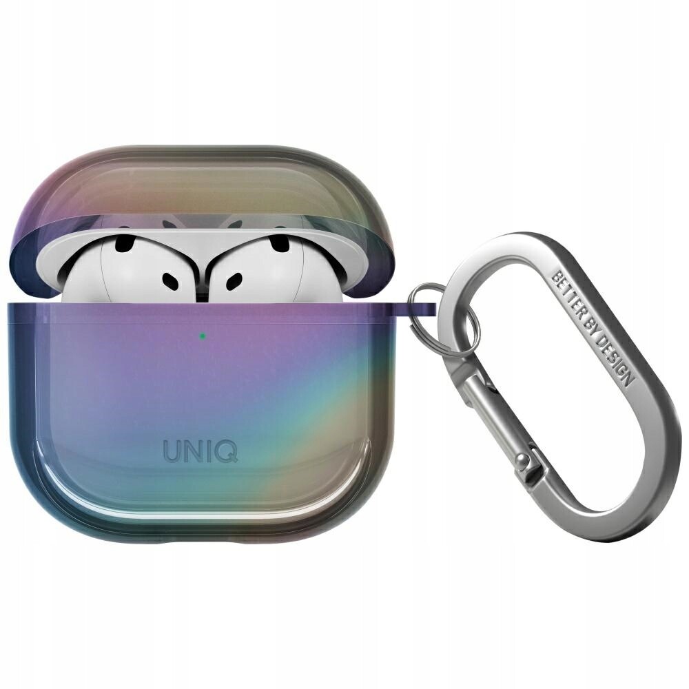 Pouzdro Uniq Iridescia pro AirPods 4 Hang Case půlnoční quartz