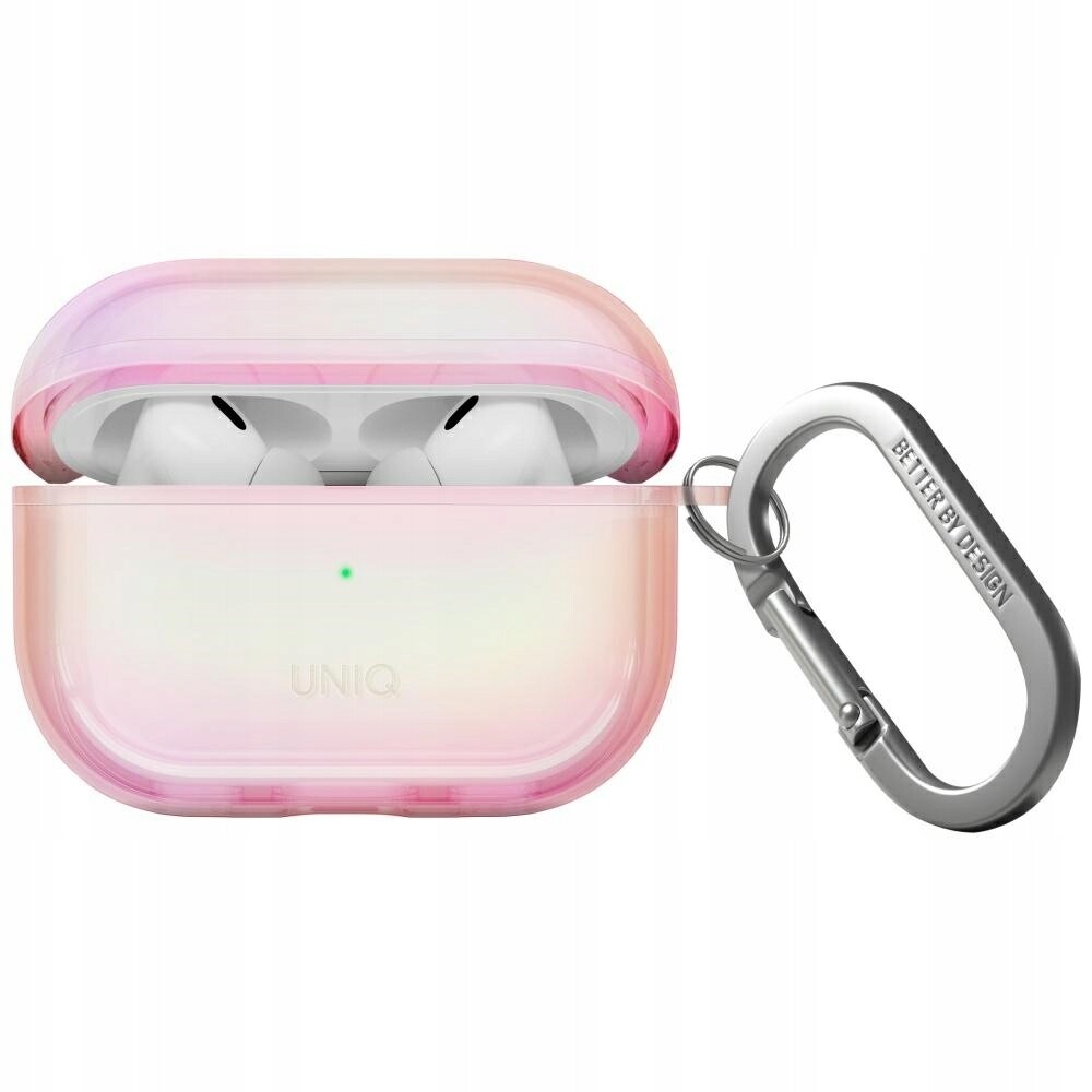 Pouzdro Uniq Iridescia pro AirPods Pro 2 Hang Case pink hranolové