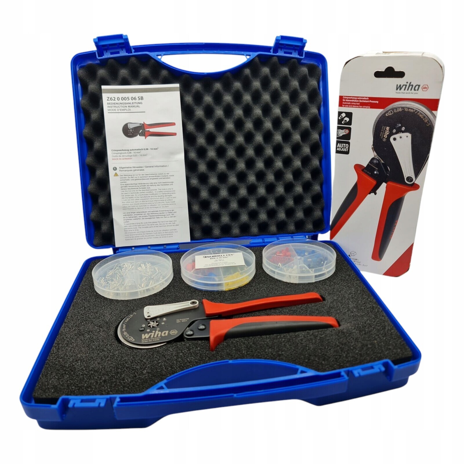 Wiha Krimpovací kleště na kabelové dutinky 0,08-16 mm2 Pouzdra 2200 ks Kufr