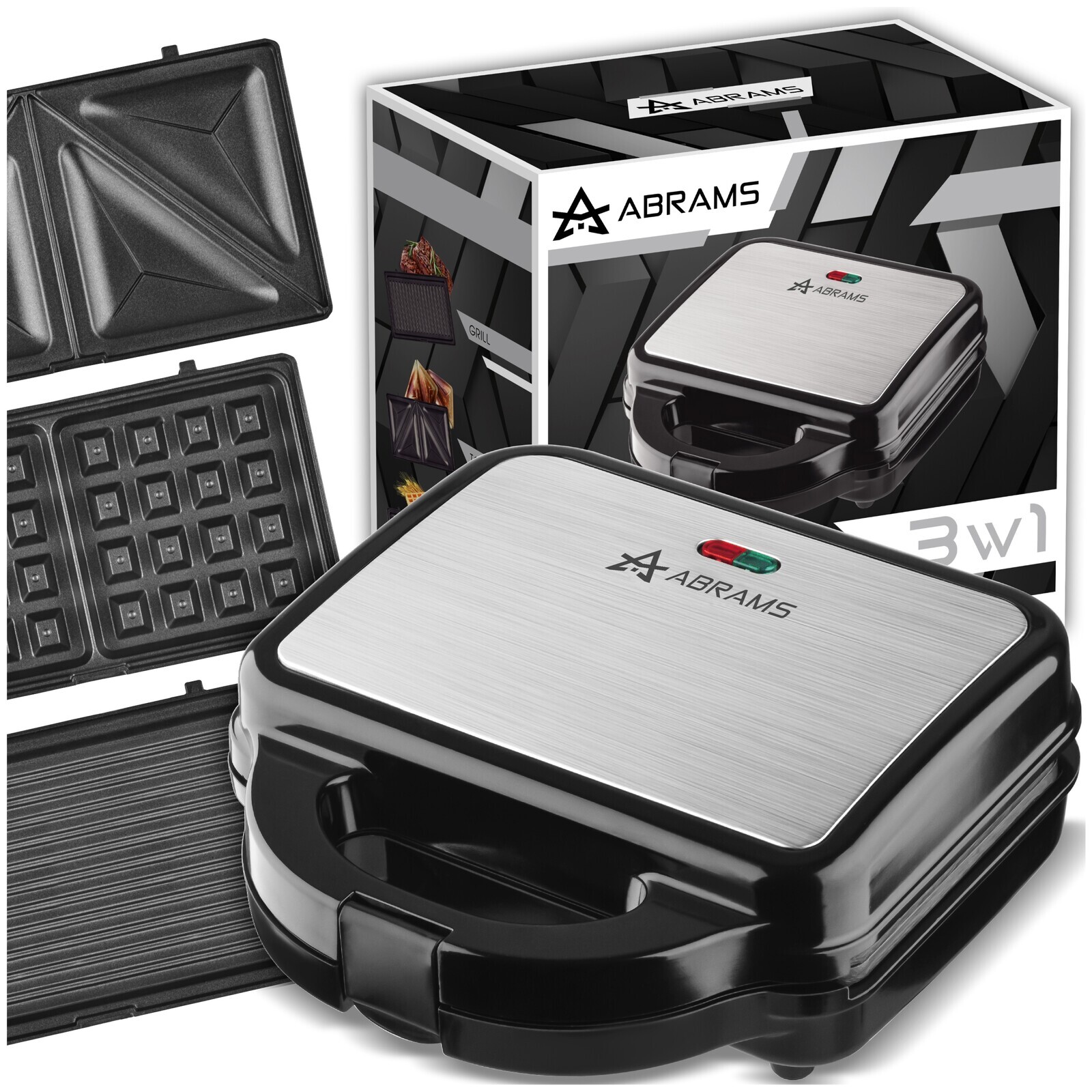 Sendvičovač Vaflovač Gril 3V1 Sendvičovač Toustovač 1000 W Výkonný