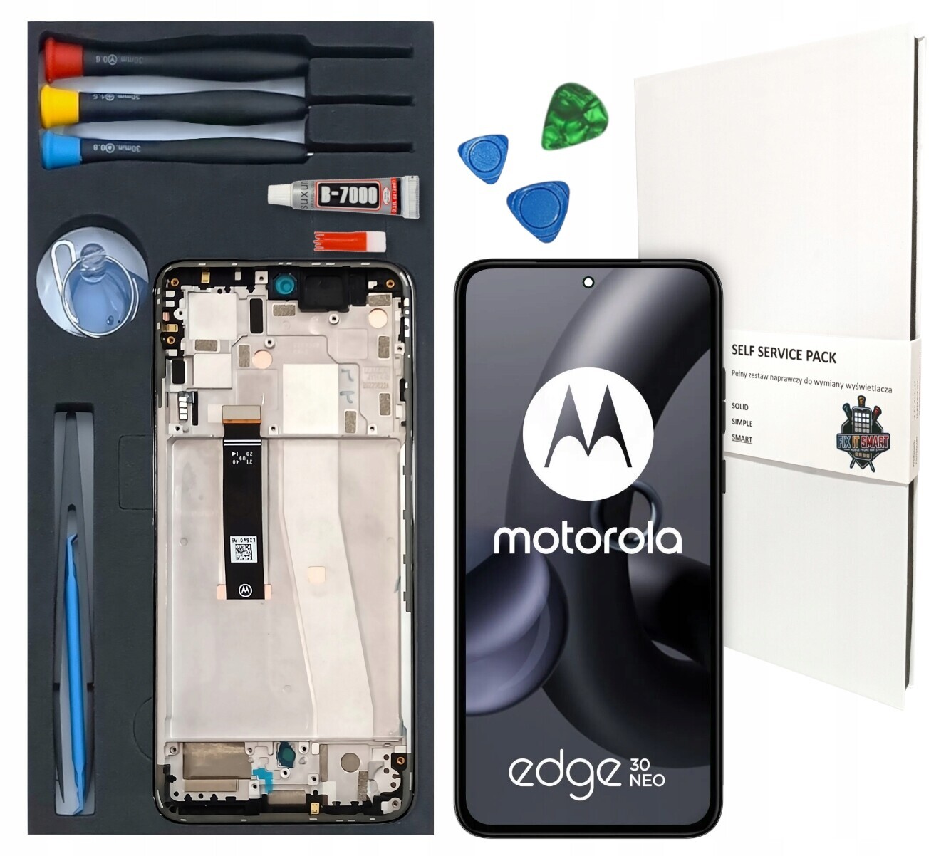 LCD displej Pro Motorola Edge 30 Neo Originál Rámeček Černá Sada XT2245