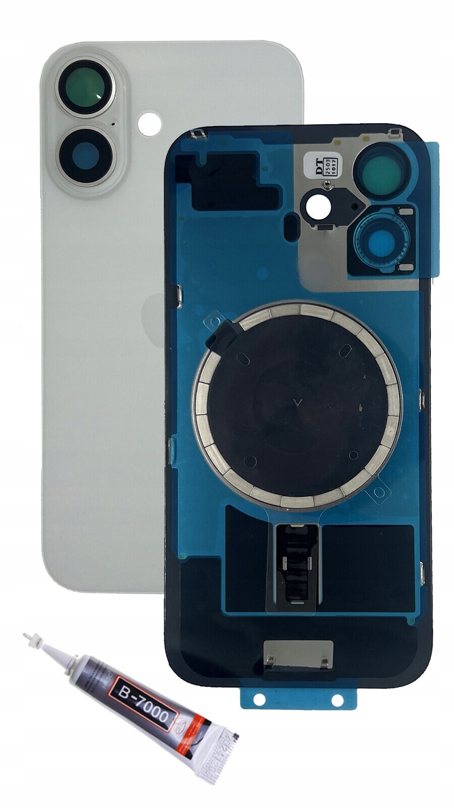 Kryt baterie bílý pro iPhone 16, zadní panel zadní kryt sklo, zadní zadní kryt