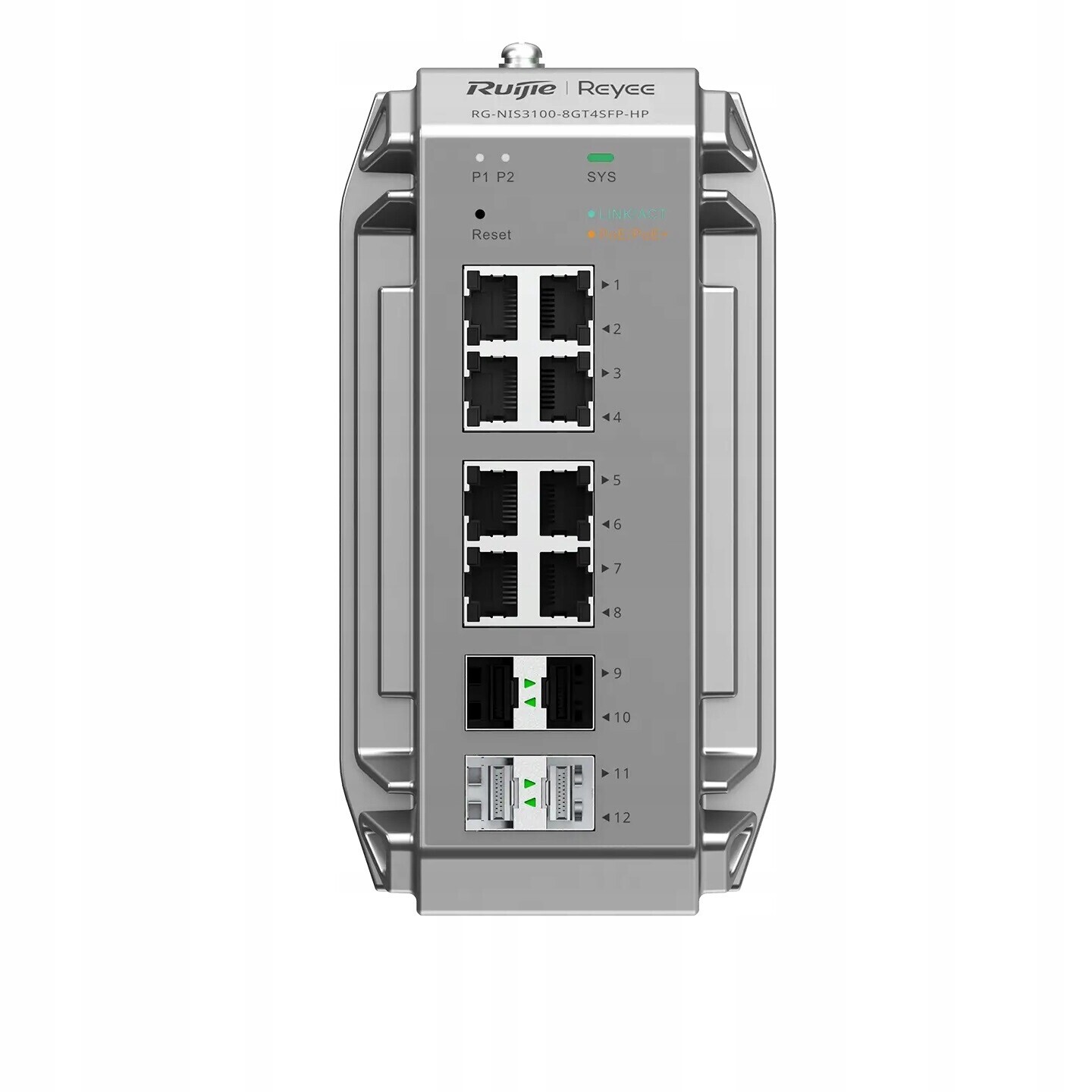 Switch průmyslový přepínač RG-NIS3100-8GT4SFP-HP IP40 Pluy&Play Ruijie