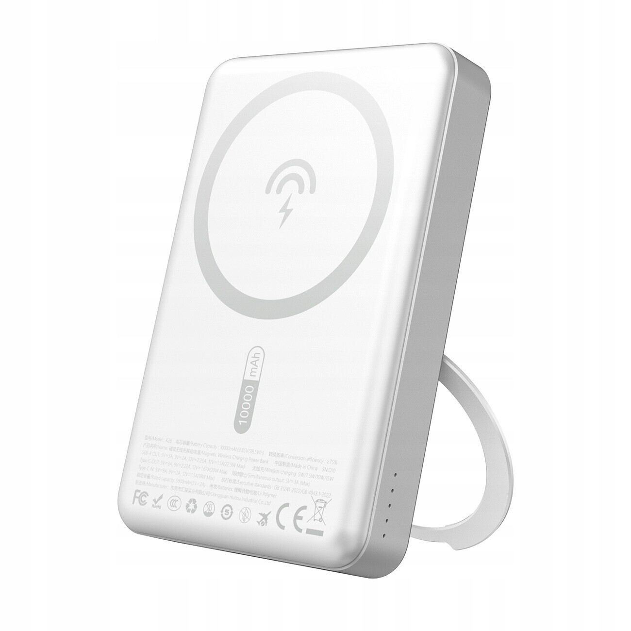 Powerbanka 10000 mAh Pd 22.5 W Magsafe S Podstavcem Kovové Pouzdro Led Diody