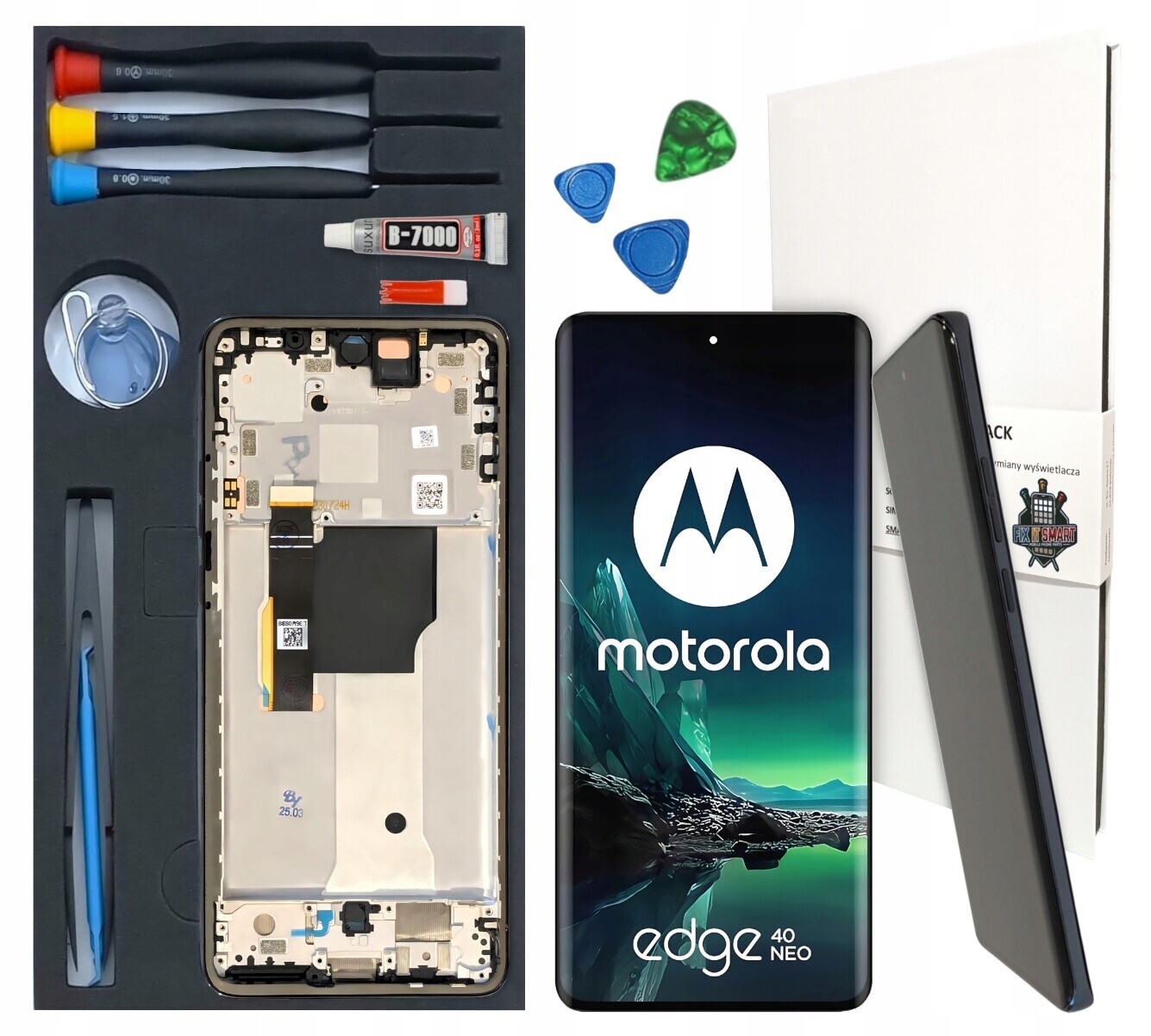 LCD displej Pro Motorola Edge 40 Neo Originál Rámeček Černá Sada XT2307