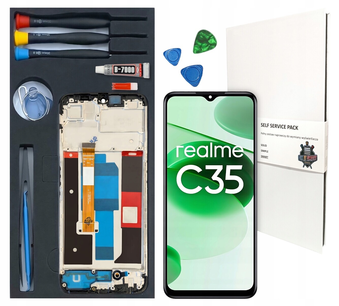 LCD displej Pro Realme C35 Originál Rámeček Sada Pro Výměnu Displeje