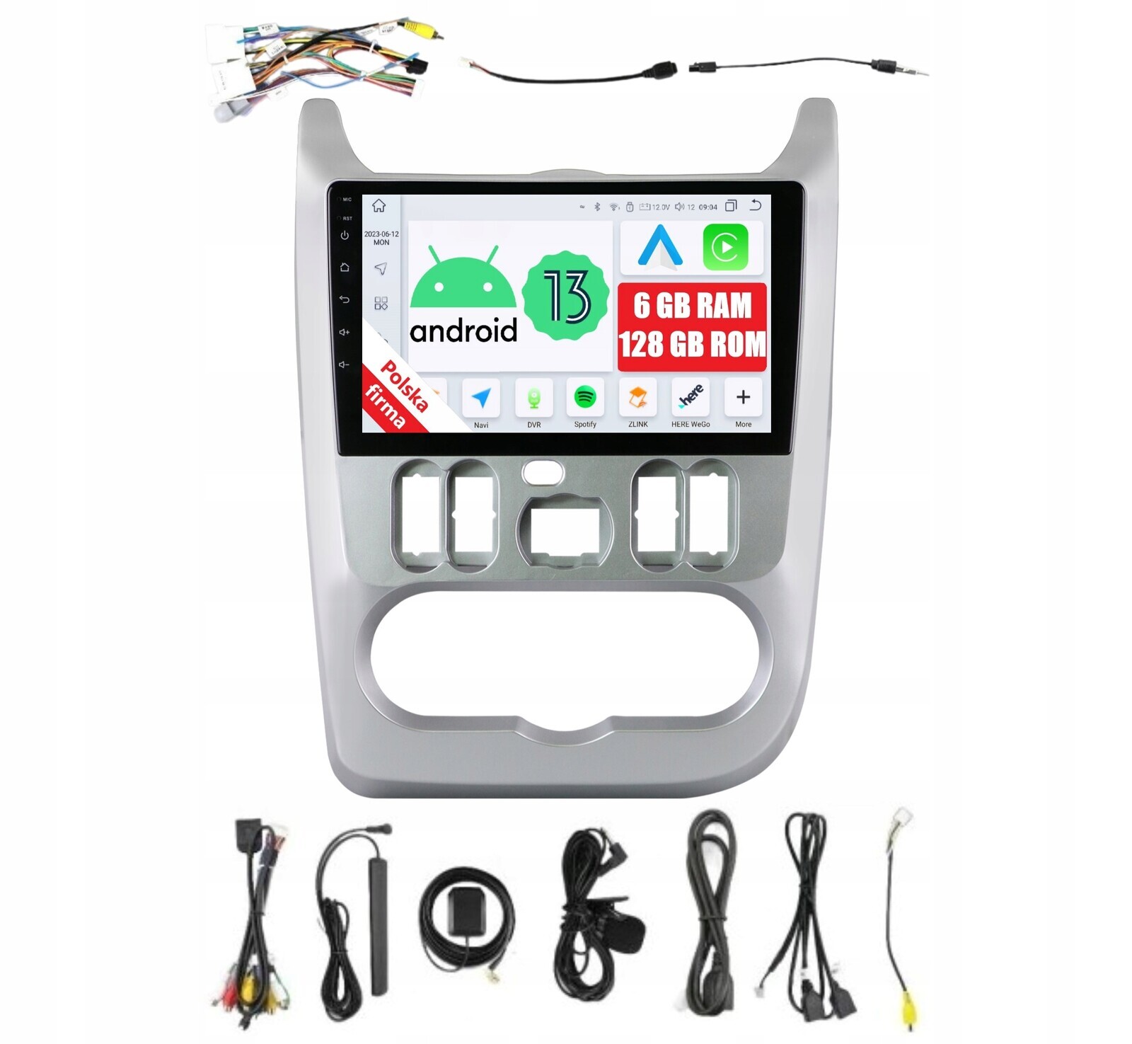 Rádio 2DIN Navigace Android Dacia Logan 1 A Sandero A 6 Gb Dsp Carplay Lte