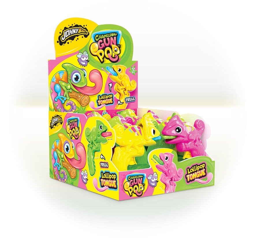 Lízátko Johny Bee Kameleon 12 ks