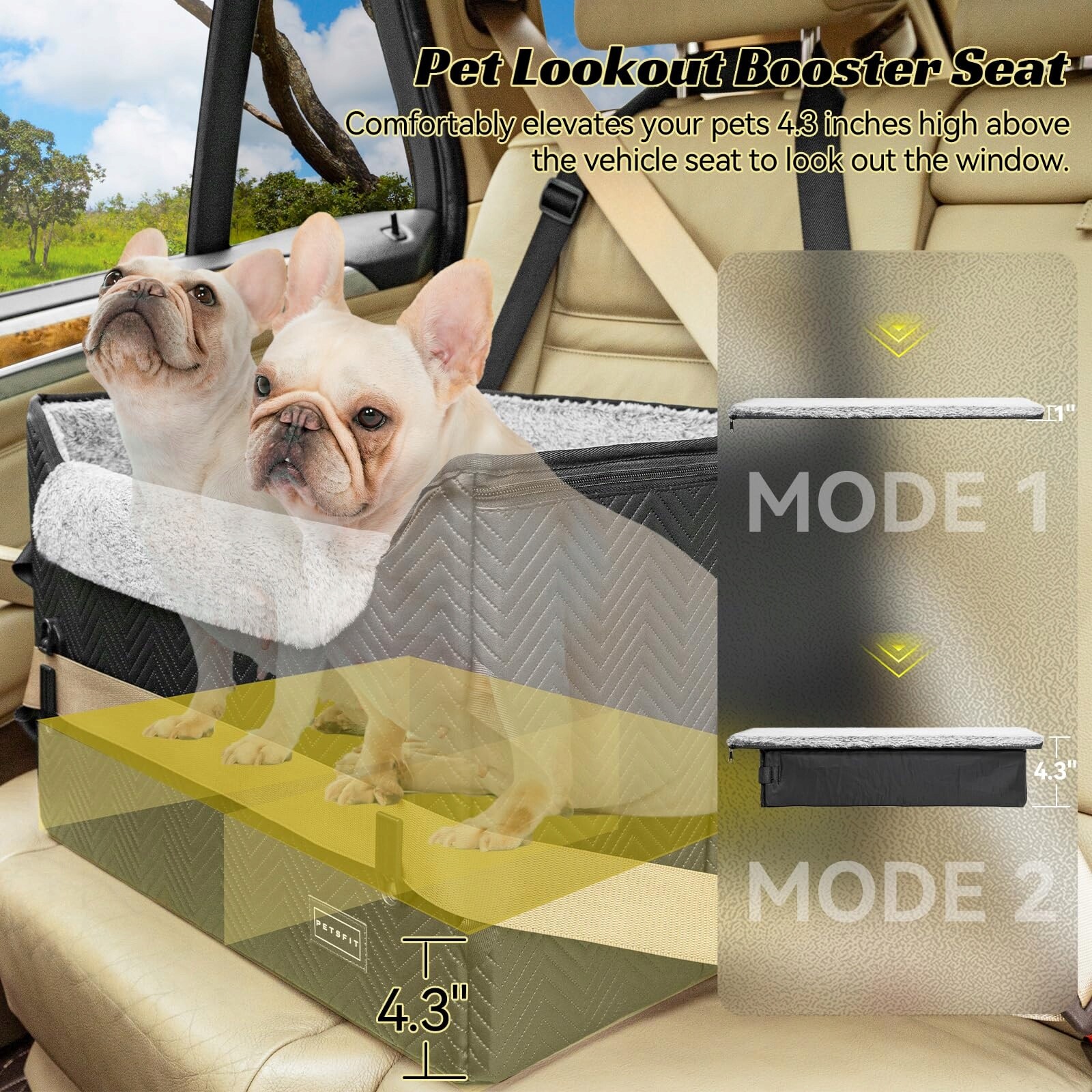 Petsfit Autosedačka pro psy do 12 kg s bezpečnostními pásy