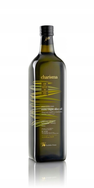Řecký extra panenský olivový olej Charisma 1L Lisovaná láhev za studena
