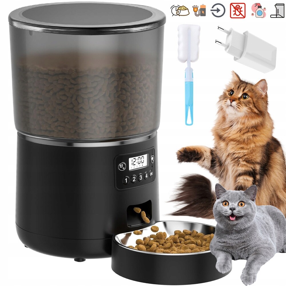 Automatický Podavač Krmiva Pro Kočky Králíka Dávkovač Se Snadno Čistí