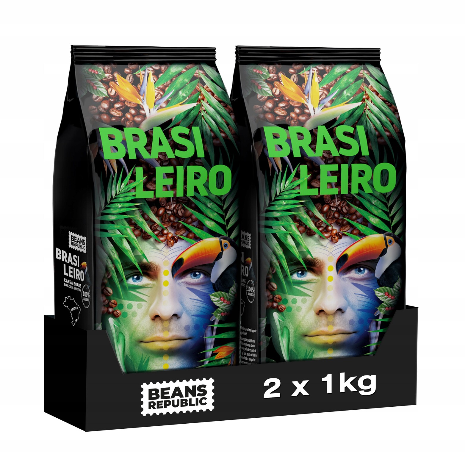 Káva zrnková Beans Republic Brasileiro 100% Arabica 2x1kg