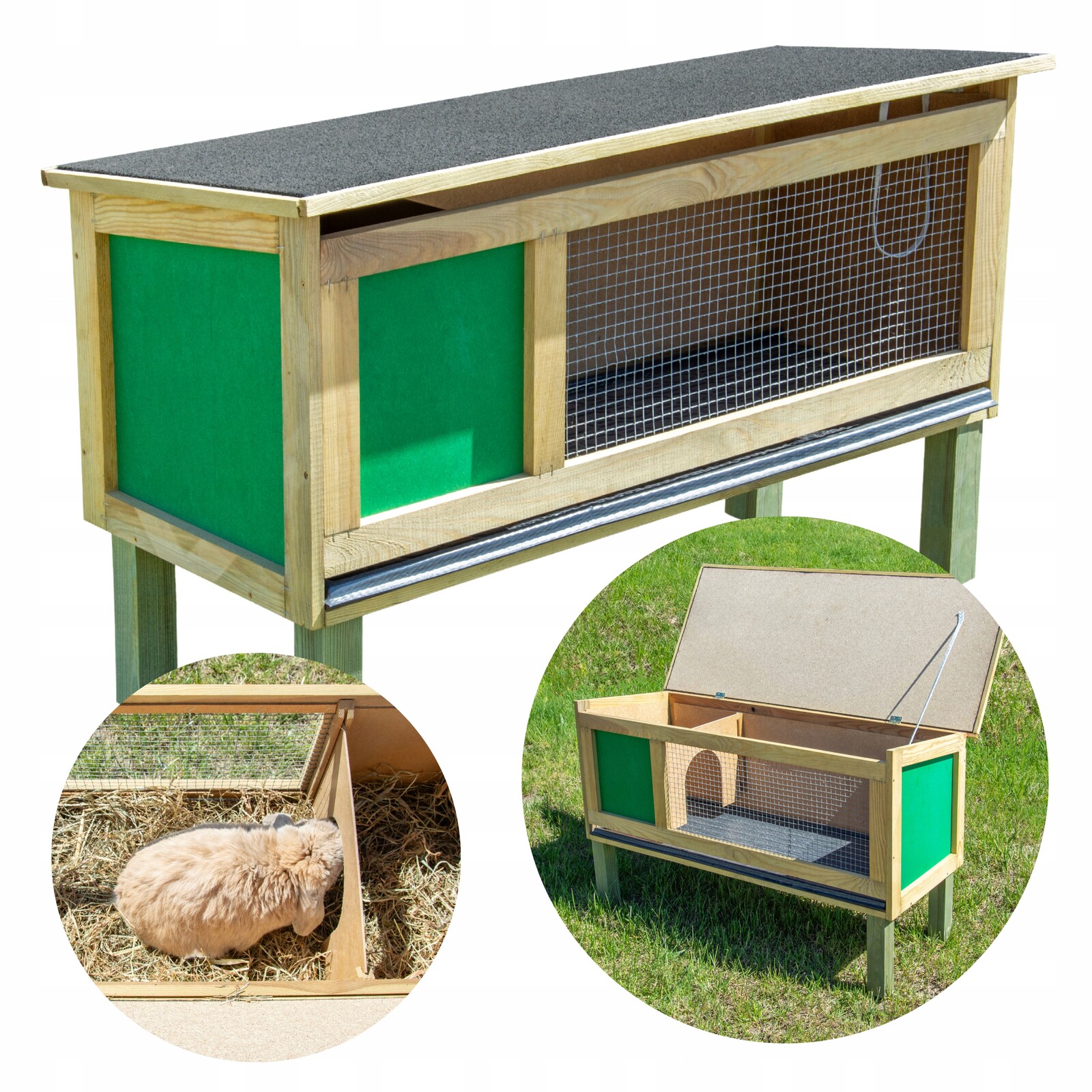 Velká Dřevěná Klec, záchod, domeček, kotec Pro Králíka Morče XXL