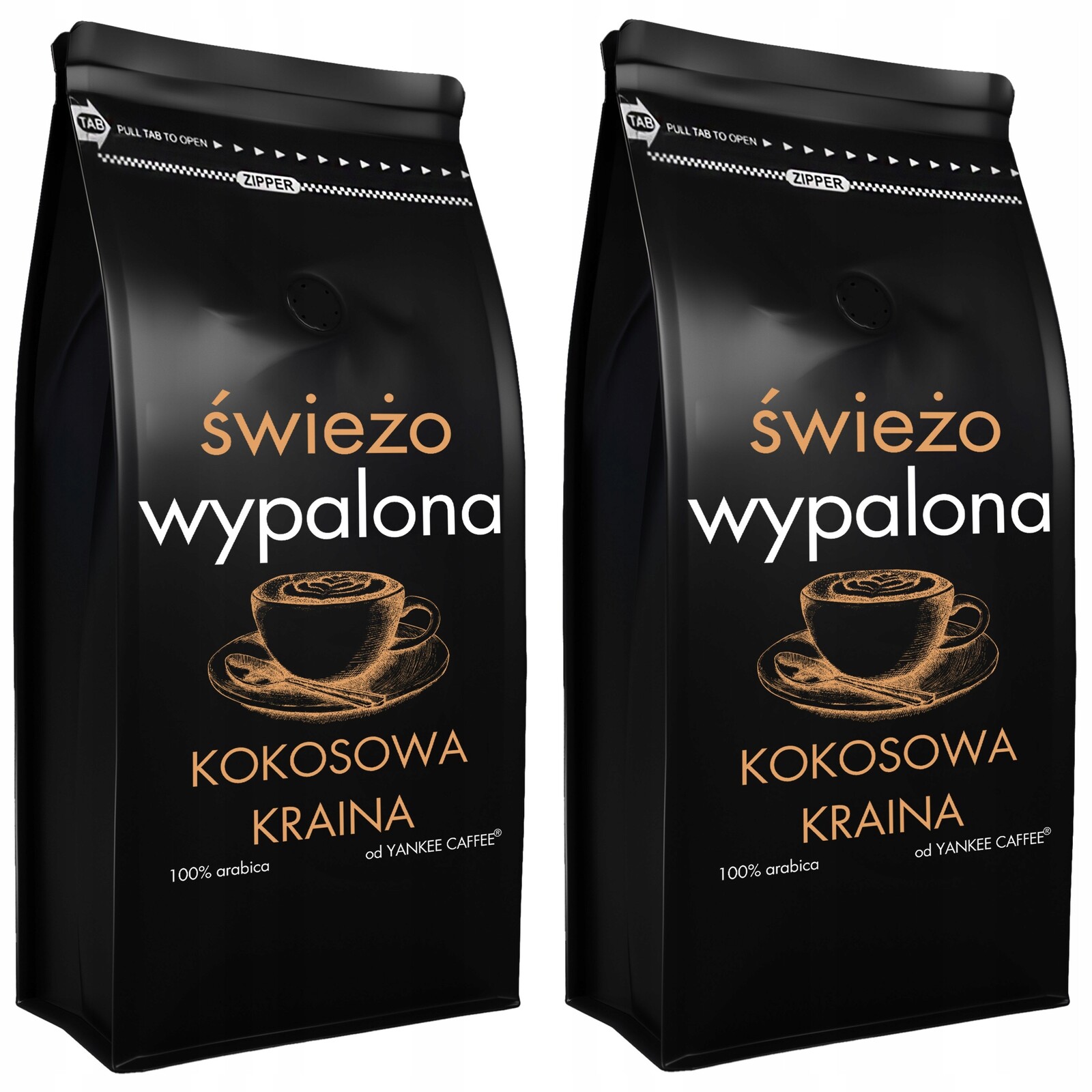 Káva zrnková 2x1 kg Čerstvě Pražená 100% Arabica příchuť Kokosová