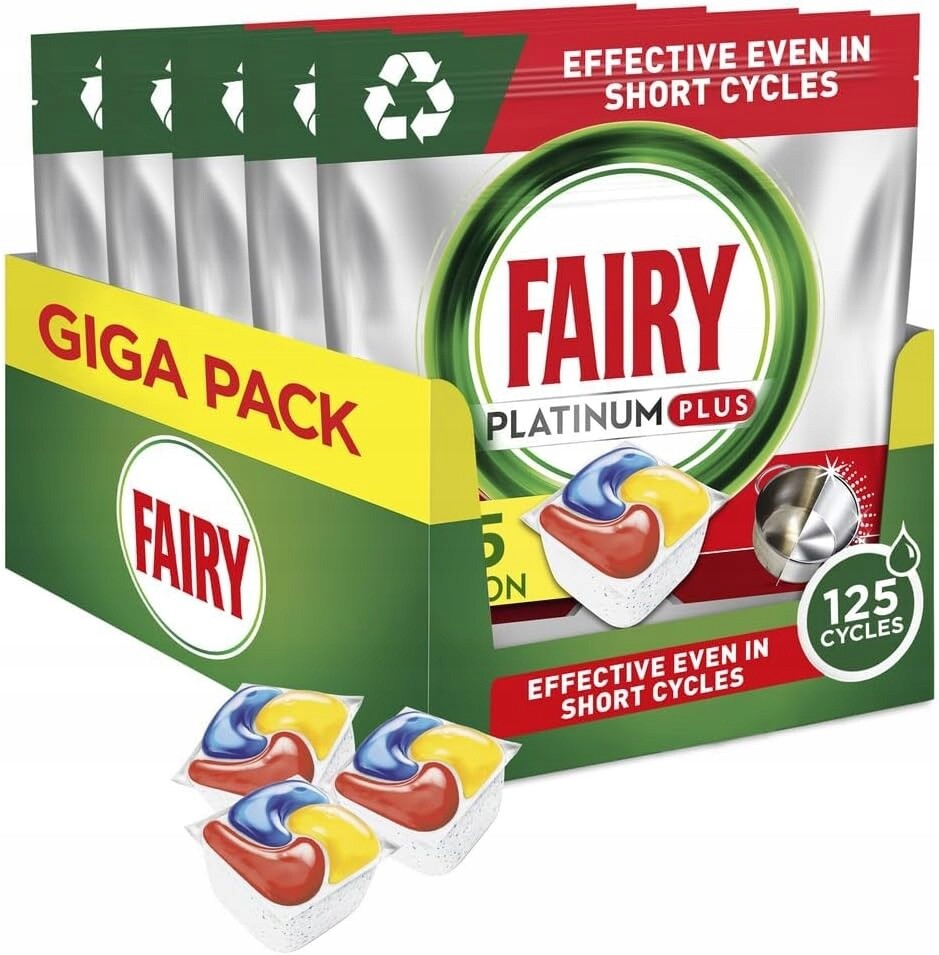 Fairy Platinum Plus Kompletní Kapsle Do Myčky Nádobí 125 Ks Lemon