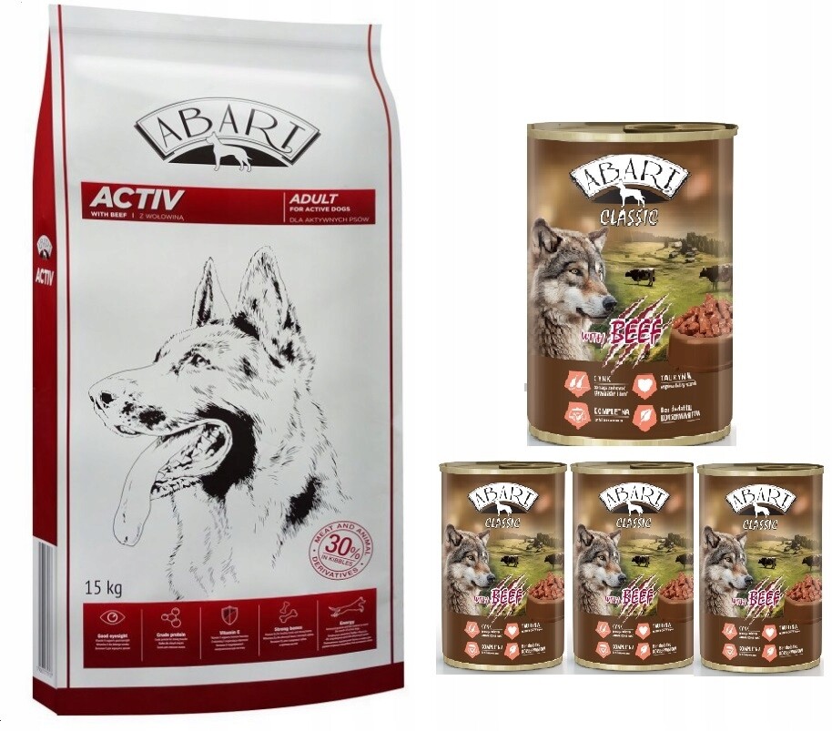 Abart Premium Dog Active 30% Maso Hovězí maso 15kg
