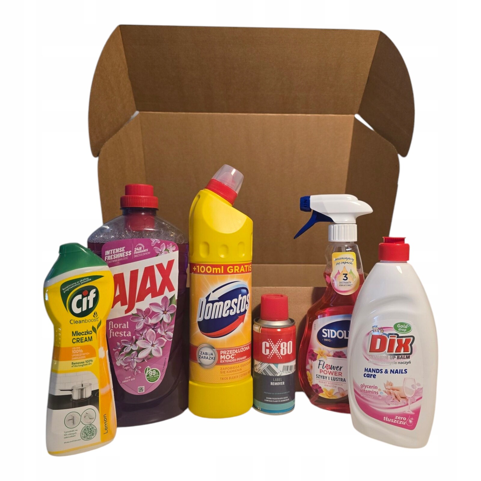 Čisticí prostředky – sada 5 univerzálních tekutin a 1 pro odstraňování nálepek