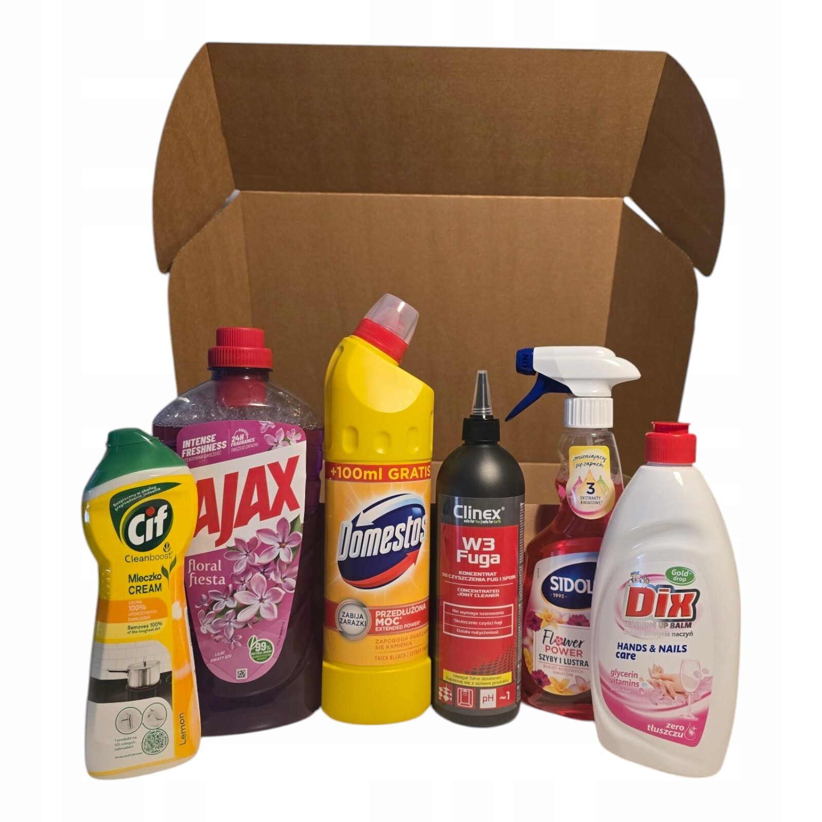 Čisticí prostředky – sada 5 univerzálních kapalin a 1 pro spáry a spáry