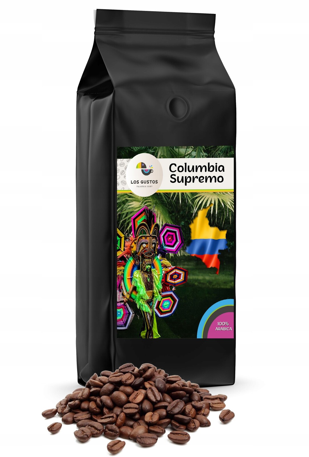 Káva zrnková 1kg Kolumbie Supremo 100% Arabica Čerstvě pražená -los Gustos