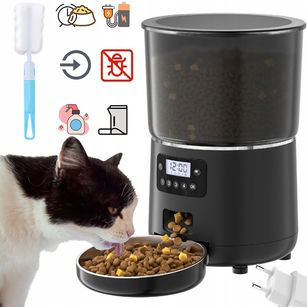 Dávkovač Krmiva Automatický Podavač Miska Pro Psa 4L Velká Kapacita