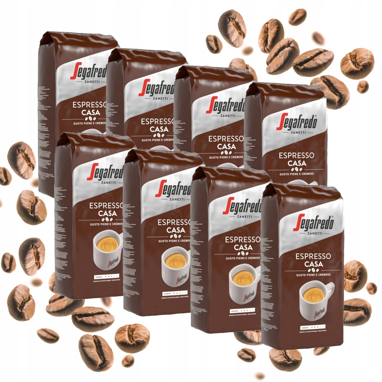 Káva zrnková Segafredo Espresso Casa 50% Arabika, 50% Robusta 8x1kg