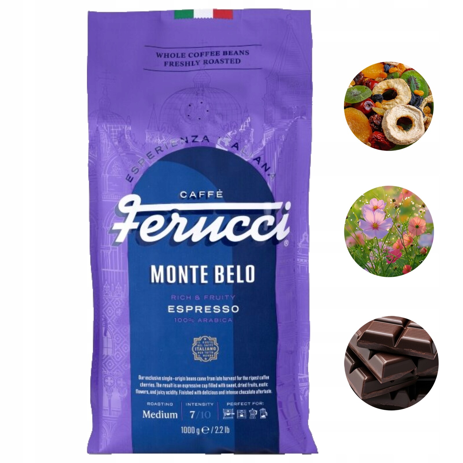 Káva zrnková Ferucci Monte Belo 100% Arabica single-origin 1kg