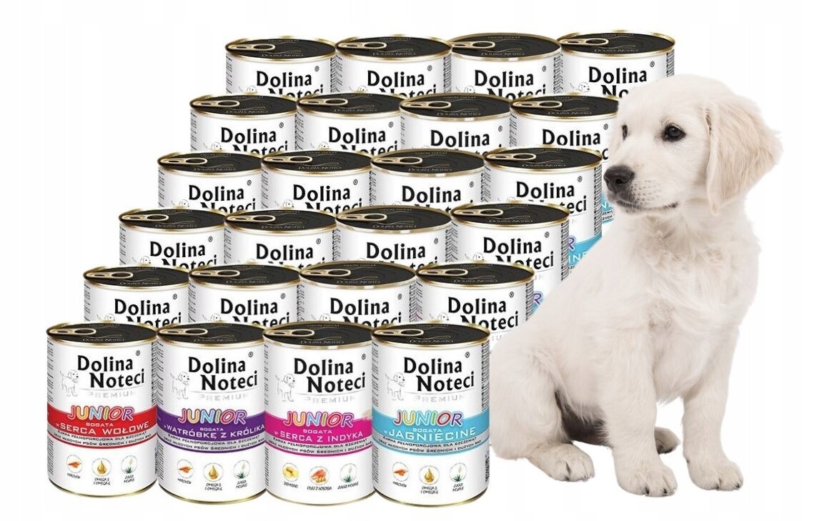 Dolina Noteci Premium Vlhké krmivo pro psy junior MIX 4 příchutí 24x400g