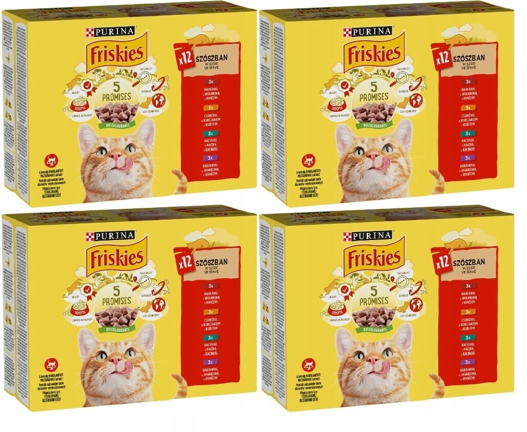 Purina Friskies mokré krmivo pro kočky maso v omáčce mix chutí 48x85 g