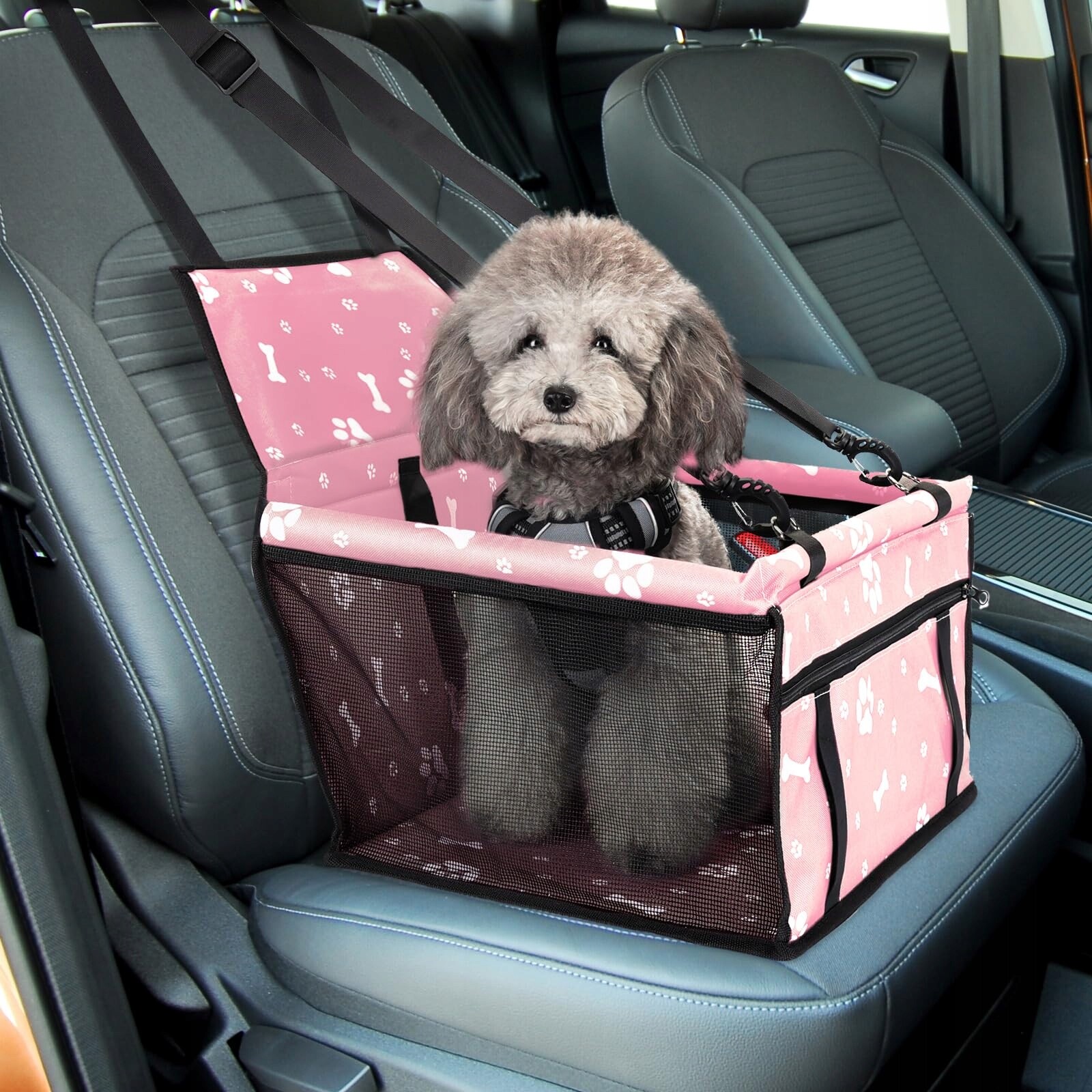 Nobleza Skládací růžová autosedačka pro malé a střední psy