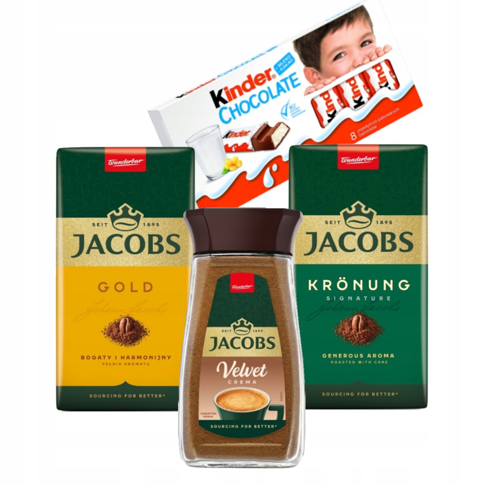 Sada kávy Jacobs Gold, Kronung, Velvet Crema Dárek jako dárek Kinder