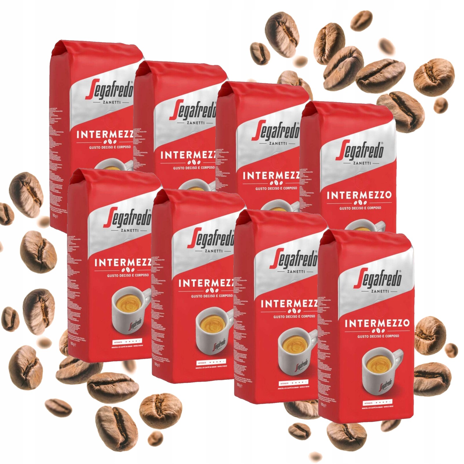 Káva zrnková Segafredo Intermezzo 70% Arabika, 30% Robusta 8x1kg