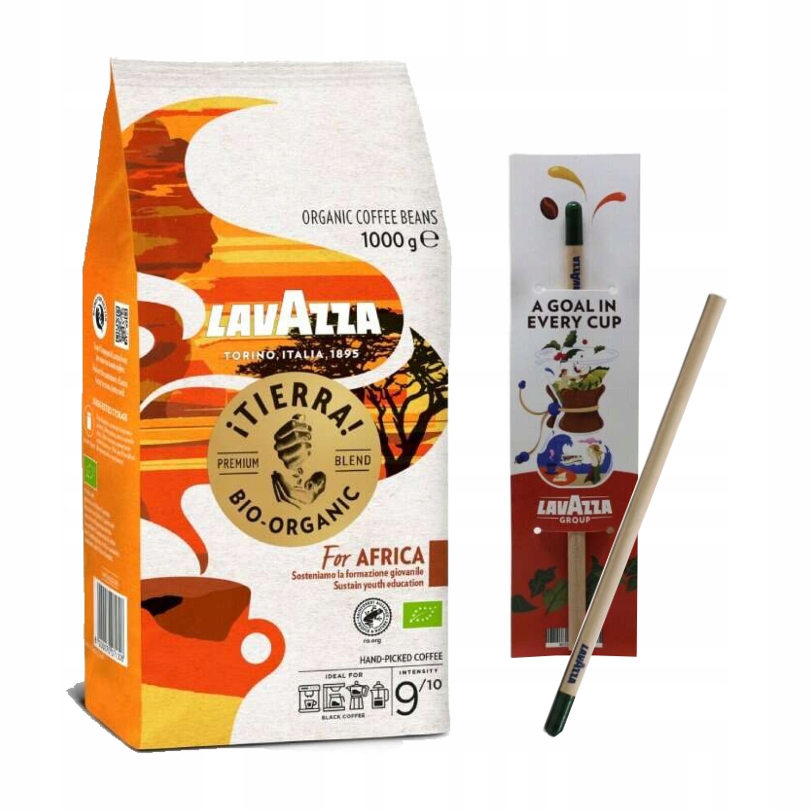 Káva zrnková Lavazza Tierra for Africa Bio směs Arabika Robusta 1 kg