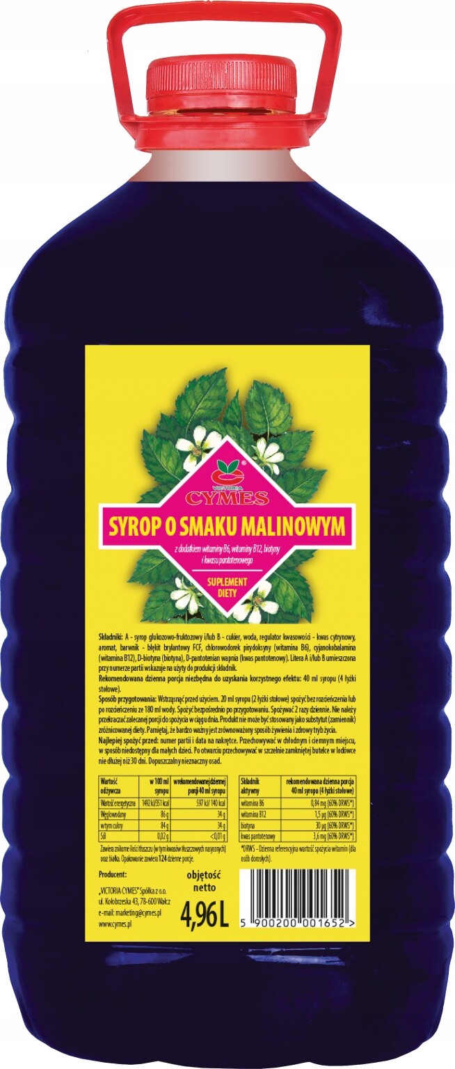 Cymes sirup s příchutí modré maliny a přídavkem vitamínů 4,96 l.