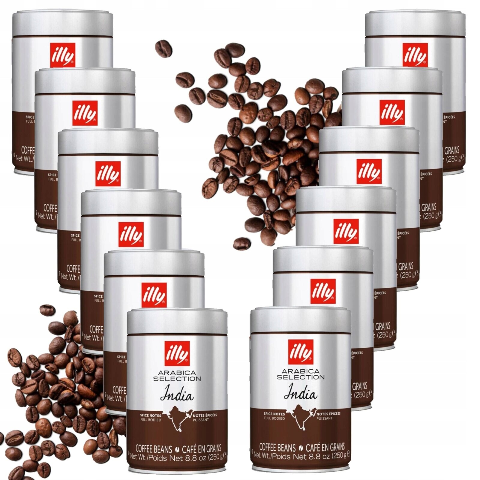 Sada Káva zrnková illy Selection India 100% Arabica 12x250g