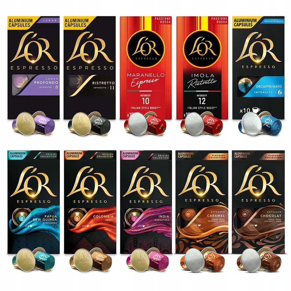 Kapsułki do Nespresso(r)* L'or zestaw 100 szt. mix smaków 90+10 Zdarma!