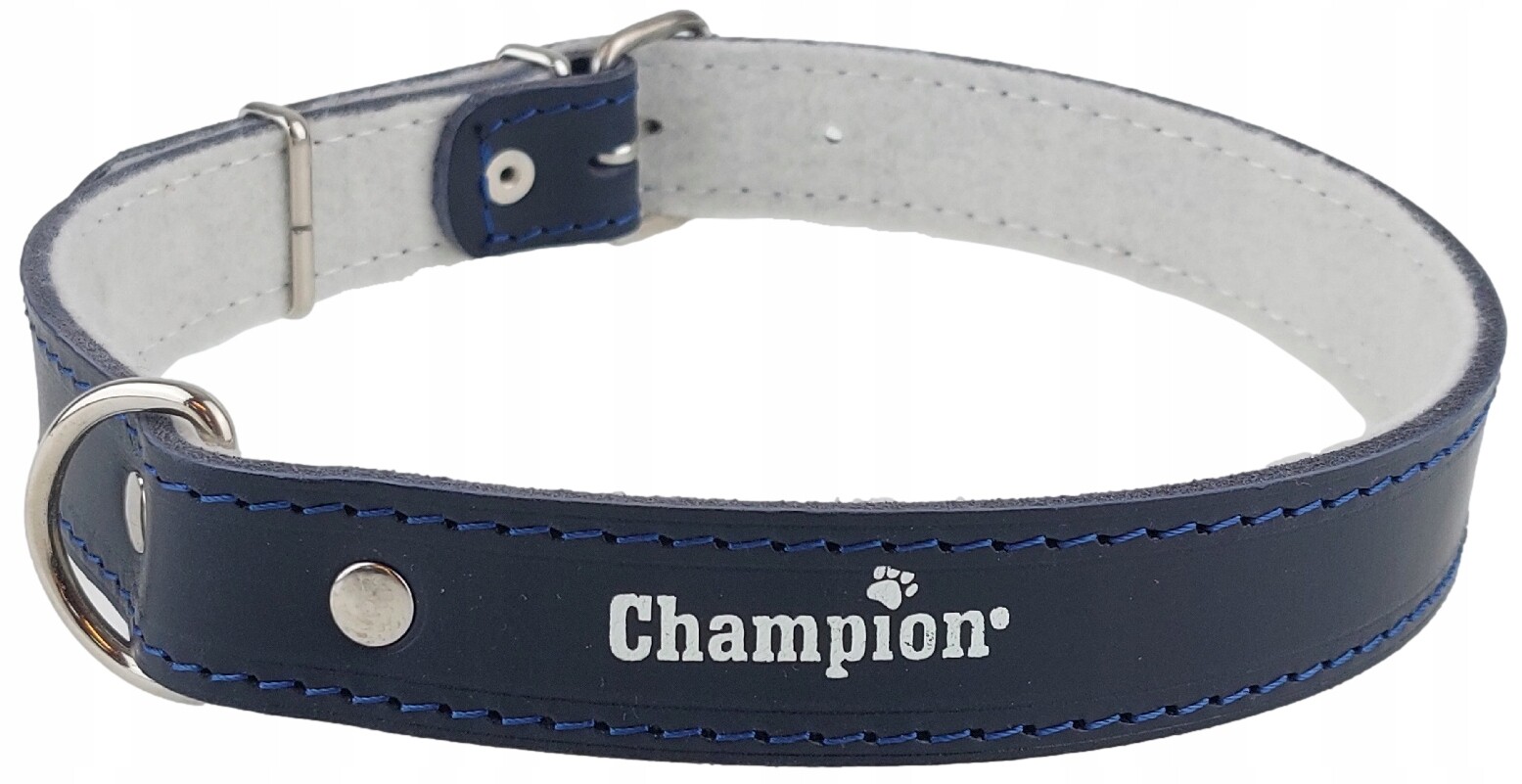 Obojek pro psa Lícová kůže Polský Výrobce Champion 70 cm/3 cm Granát