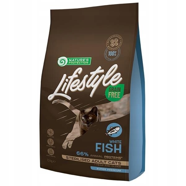 Nature's Protection Cat Dry LifeStyle Gf Sterilised W.Fish 1,5 kg