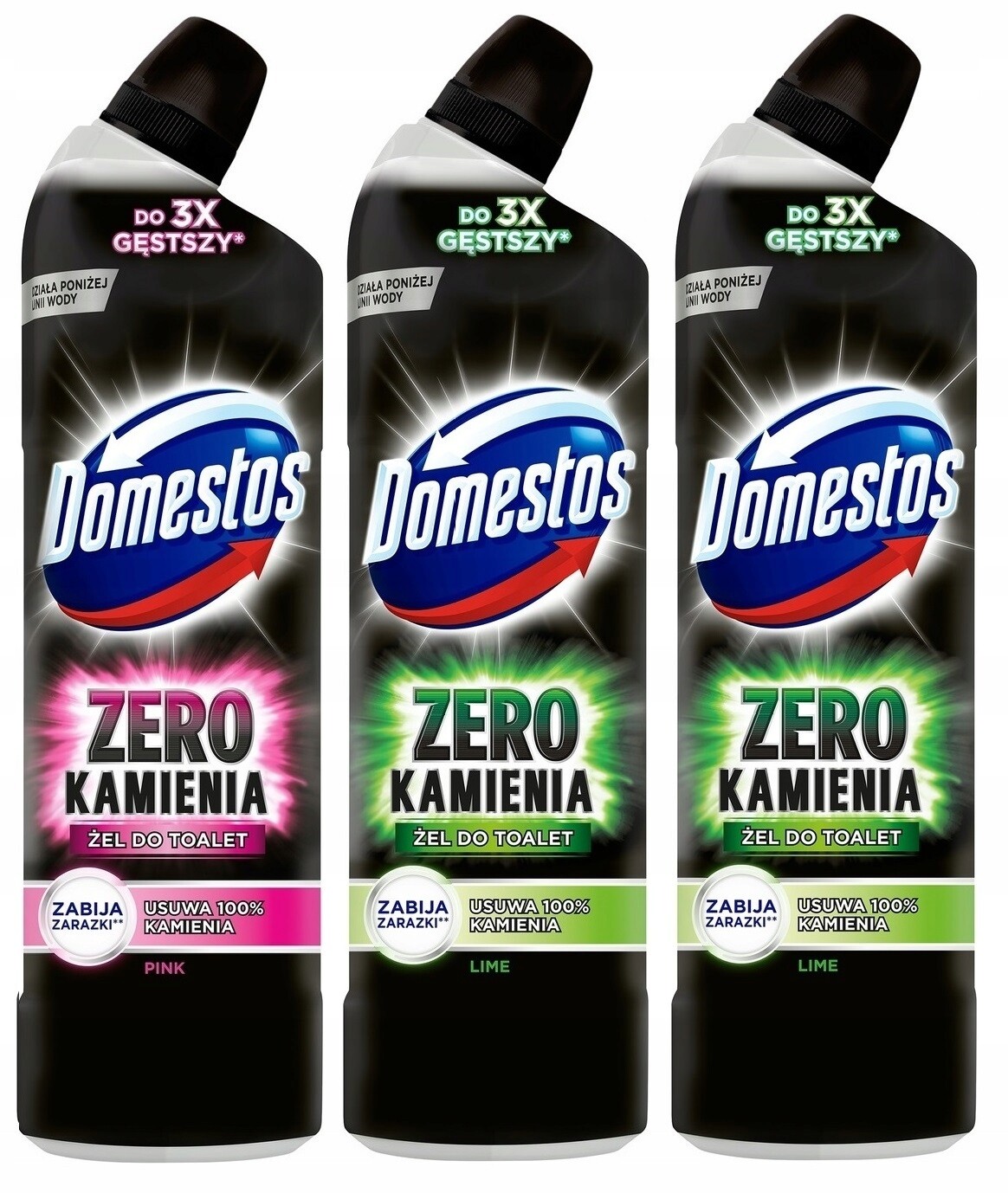 2 x Domestos Zero Stone Gel Wc Toalet sada 3x 750 ml Mix Ocean Pink