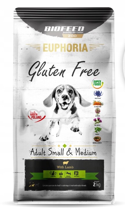 Biofeed Euphoria Suché krmivo s jehněčím masem pro střední a malé psy 12 kg