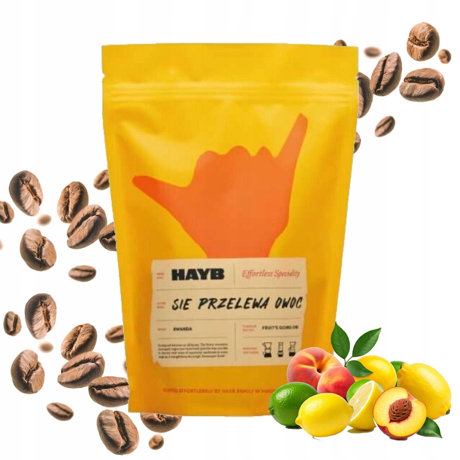 Káva zrnková pod přeliv Hayb Sie Přelévá Ovoce 100% Arabika 500g