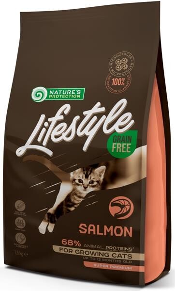 Nature's Protection Cat Dry LifeStyle Gf Kitten Salmon 1,5 kg