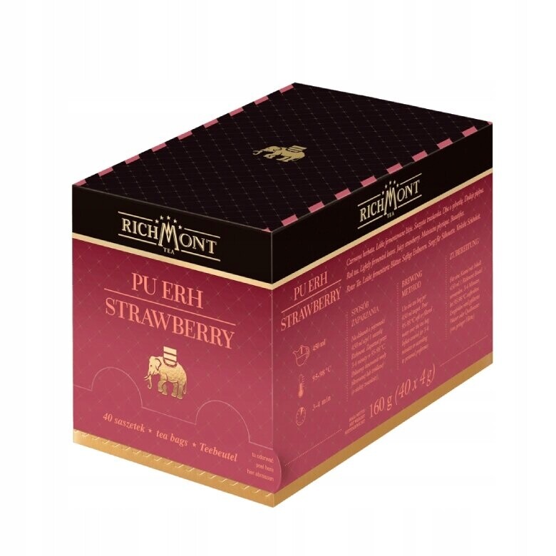 Čaj červený expresní Richmont Pu-Erh Strawberry 40x4g