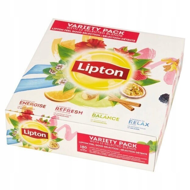 Variety Pack Lipton 12 různých příchutí po 15 obálkách