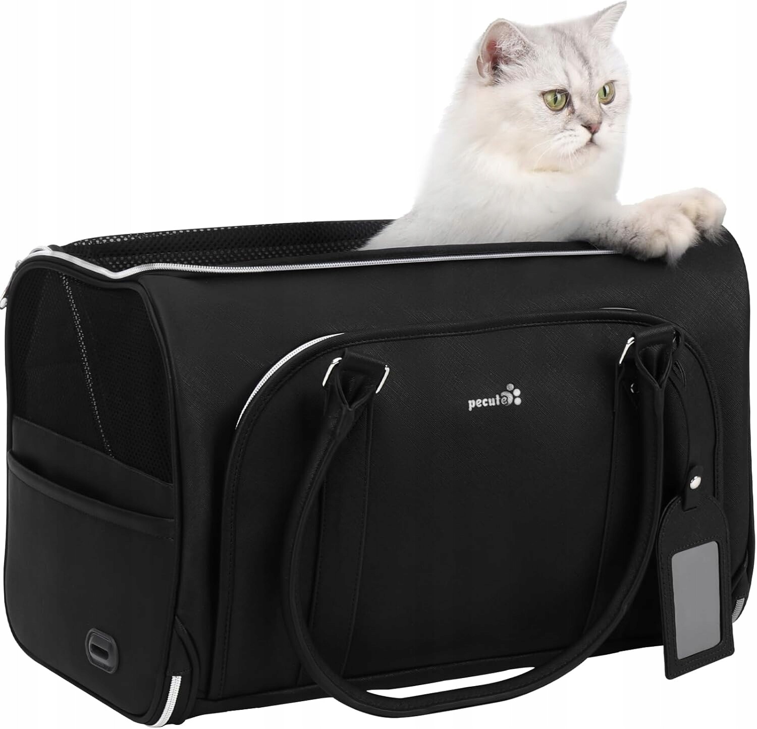 Pecute Přepravka pro zvířata Přepravní taška pro kočky 7 kg Černá
