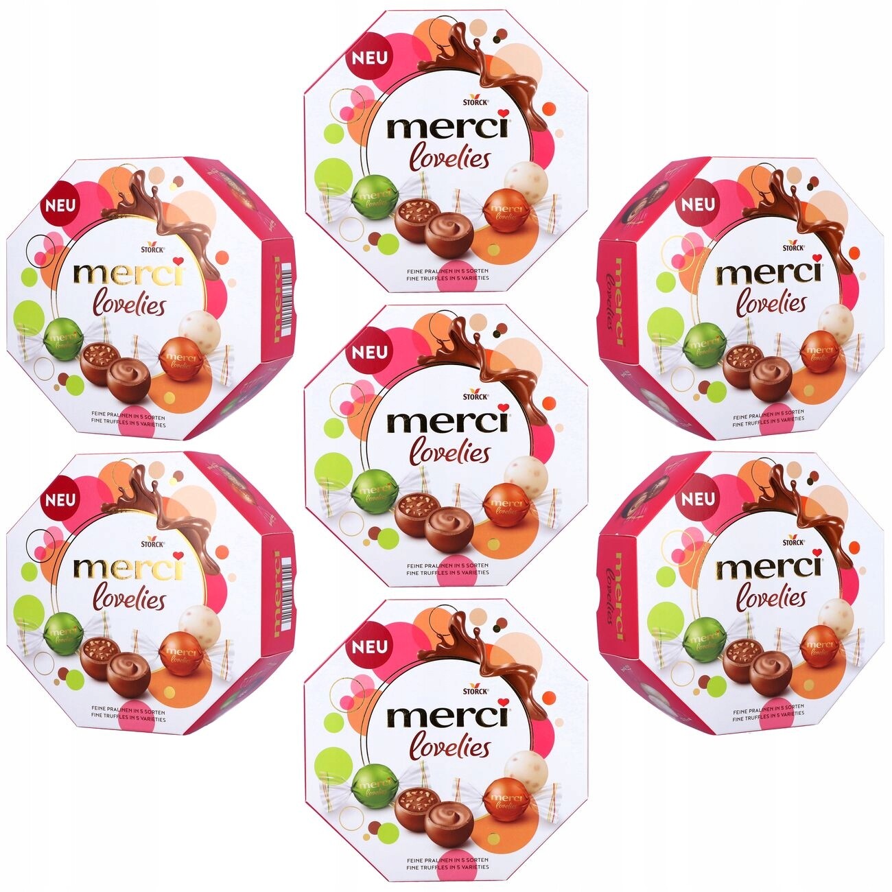 Set Čokoládky jako Dárek Merci Lovelies Classic 7x185g