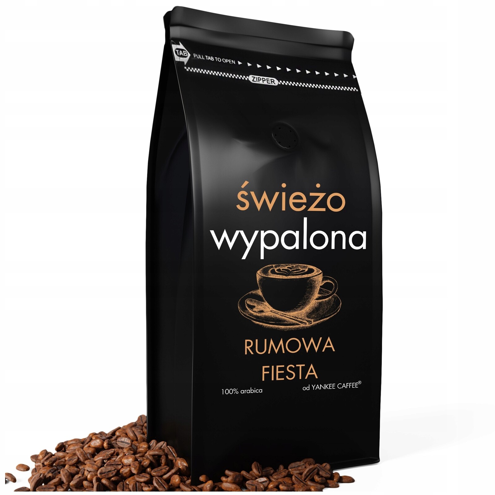 Káva zrnková do kávovaru 1kg Čerstvě Pražená 100% příchuť arabica Rumová