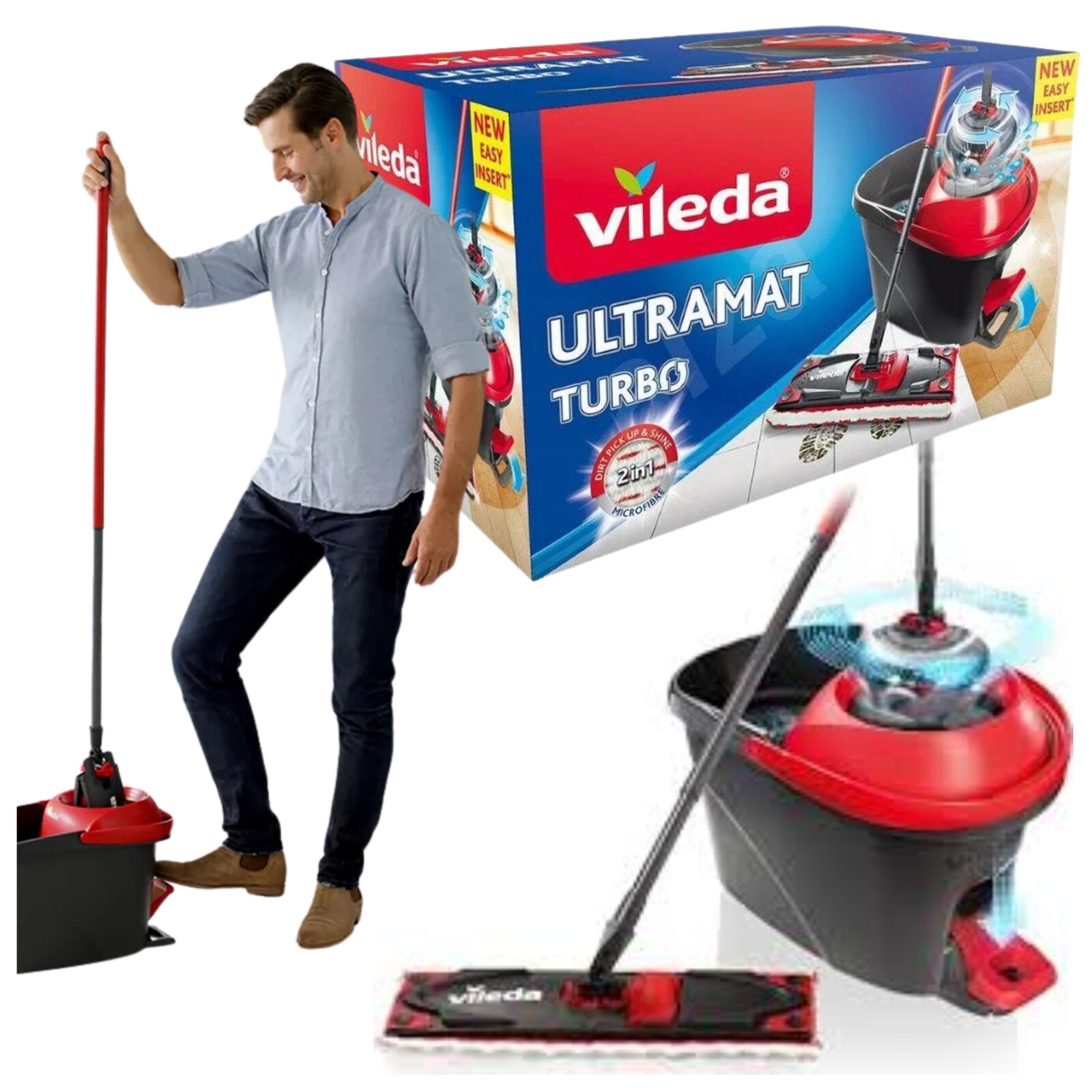 Vileda Plochý Rotační Mop Ultramat Ultramax Turbo Easy Pro odstředivka