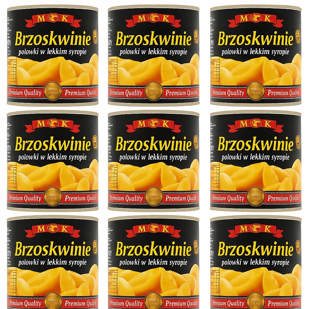 Mk Broskve v plechovce Půlky v lehkém sirupu Šťavnatá dužina 820 g