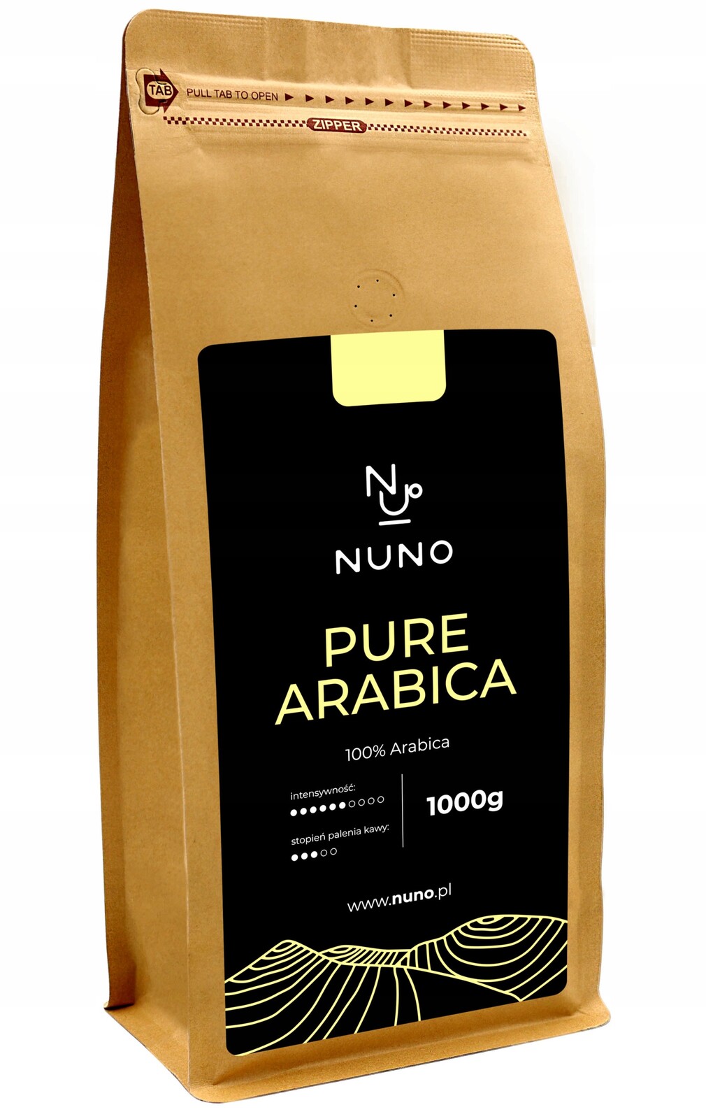 Zrnková káva Nuno Pure Arabica 1kg Svěží 72H